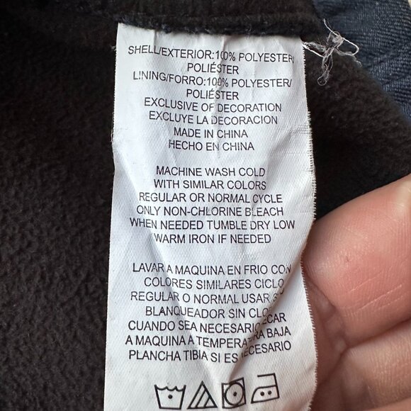 Dickies Jacket Mens XL Button Up Fleece Lined Blue Black Hood Pockets Workwear - Picture 11 of 12